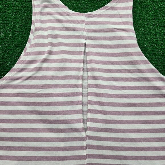 Nike Tank Top Womens Large Pink Striped Sleeveless Cropped Halter Gym Yoga - Picture 10 of 10